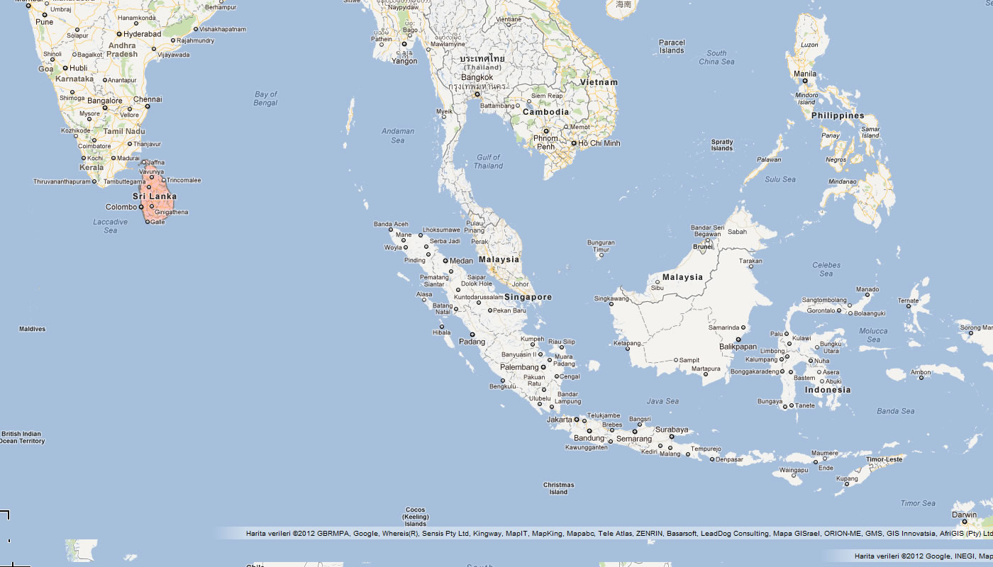 carte du sri lanka inde